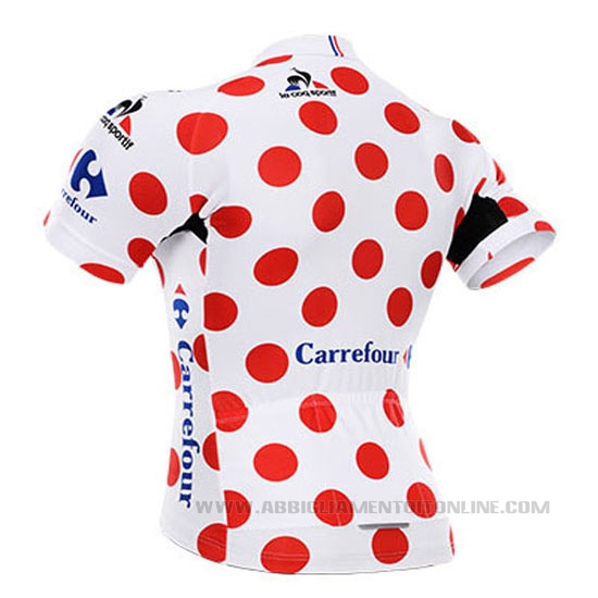 2015 Abbigliamento Ciclismo Tour de France Bianco Rosso  Manica Corta